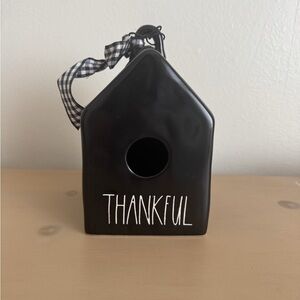 New Rae Dunn Black “Thankful “Birdhouse Decoration